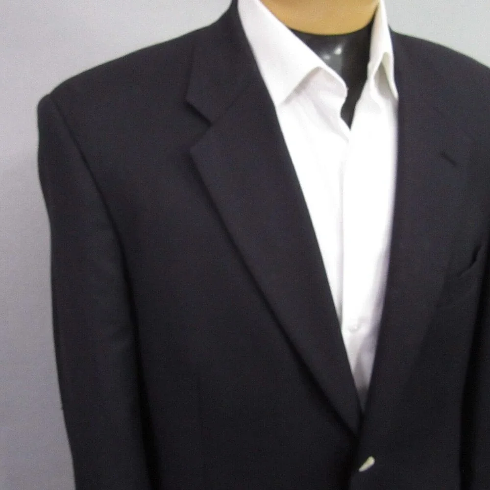 Tasso Elba Mens Angelico Sport Coat 42R‎ Black Blazer 120s Wool Cashmere